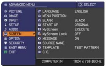 HITACHI ED-X26 - SCREEN menu - 1
