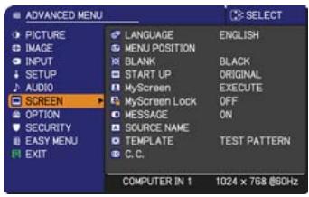 HITACHI ED-X50 - SCREEN menu - 1