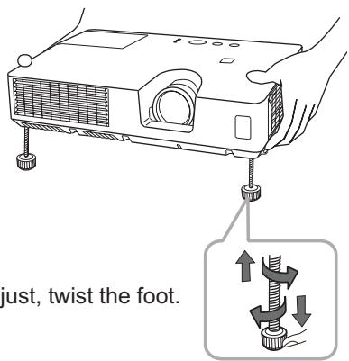 HITACHI ED-X50 - Adjusting the projector's elevator - 3