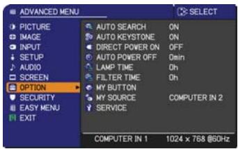 HITACHI ED-X50 - OPTION menu - 1