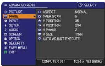 HITACHI ED-X50 - IMAGE menu - 1