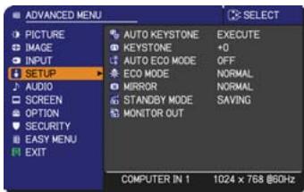 HITACHI ED-X50 - SETUP menu - 1
