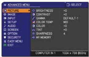 HITACHI ED-X50 - In the ADVANCED MENU - 2