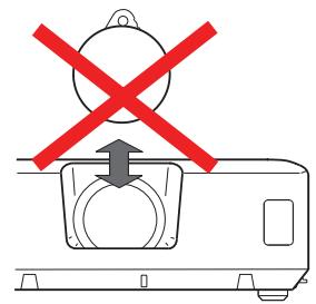HITACHI ED-X50 - Precaution for lens cover attachment and removal - 2
