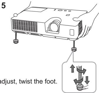 HITACHI ED-X50 - Adjusting the projector's elevator - 3