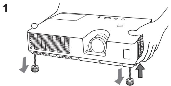 HITACHI CP-RX94 - Adjusting the projector's elevator - 2
