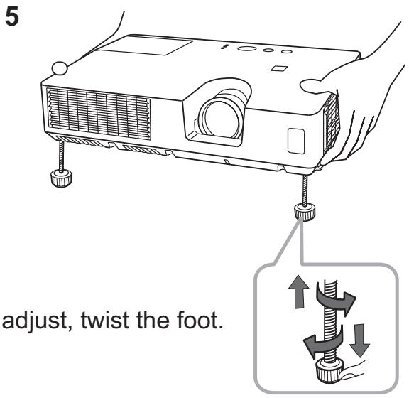 HITACHI CP-RX94 - Adjusting the projector's elevator - 3