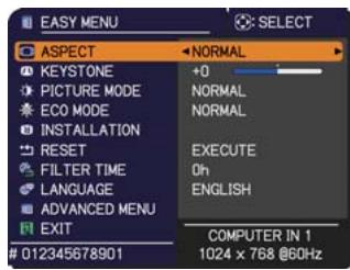 HITACHI CP-RX94 - In the EASY MENU - 1