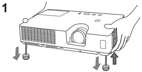 HITACHI CP-RX94 - Adjusting the projector's elevator - 2