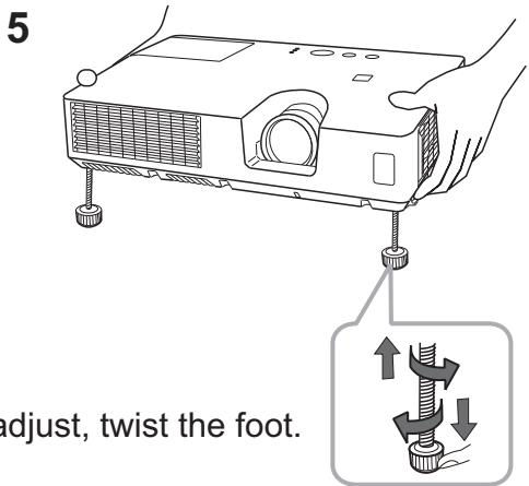 HITACHI CP-RX94 - Adjusting the projector's elevator - 3