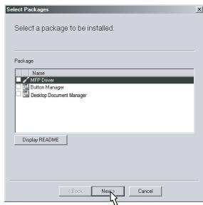 OLIVETTI D-COPIA 120/150 - Select the software packages to be installed, and then click the "Next" button. - 2