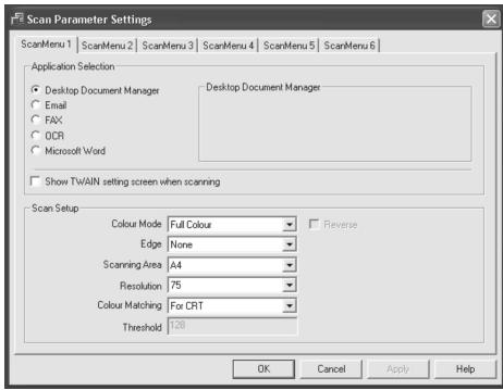 OLIVETTI D-COPIA 120/150 - Scan Parameter Settings Dialog Box - 1