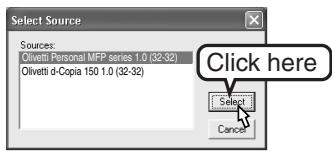 OLIVETTI D-COPIA 120/150 - Select "OLIVETTI Personal MFP Series", and click the "Select" button. - 1