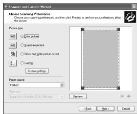 OLIVETTI D-COPIA 120/150 - Scanning with the "Scanner and Camera Wizard" in Windows XP - 3
