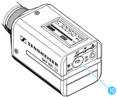SENNHEISER SKP 500 G2 - Mettre l'émetteur plug-on en sourdine - 1