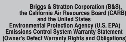 BRIGGS & STRATTON BRIGGS & STRATTON 111400 - TUNE-UP SPECIFICATIONS - 1