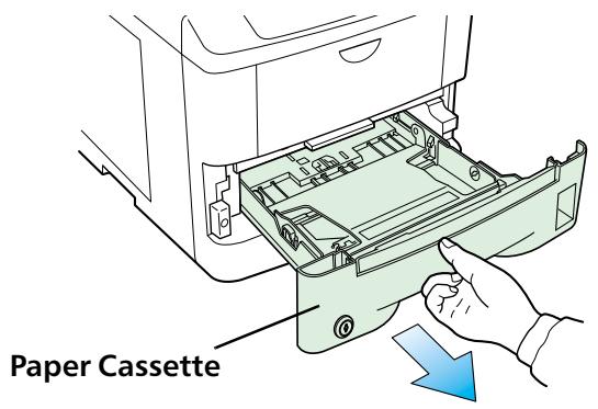 KYOCERA FS-3718M - To remove the retention bracket and set the cassette: - 1
