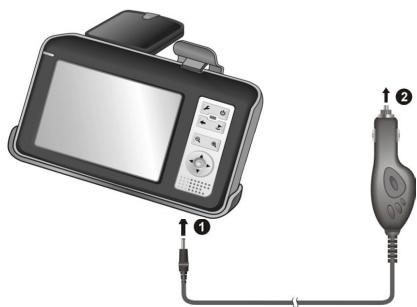 MEDION PNA 250T - Connecting the car adapter - 1