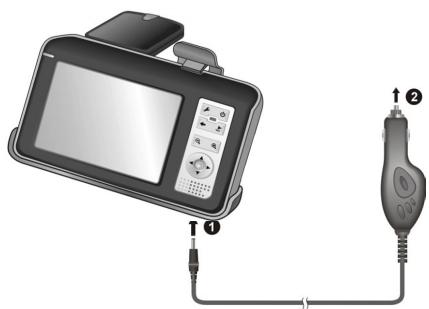 MEDION PNA 1502XX - CONNECTING THE CAR ADAPTER - 1