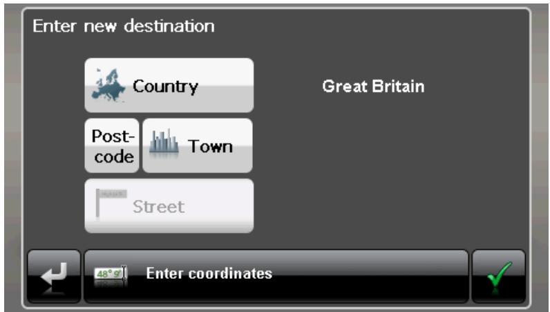MEDION GOPAL 4.8 - Manually entering destination information - 1