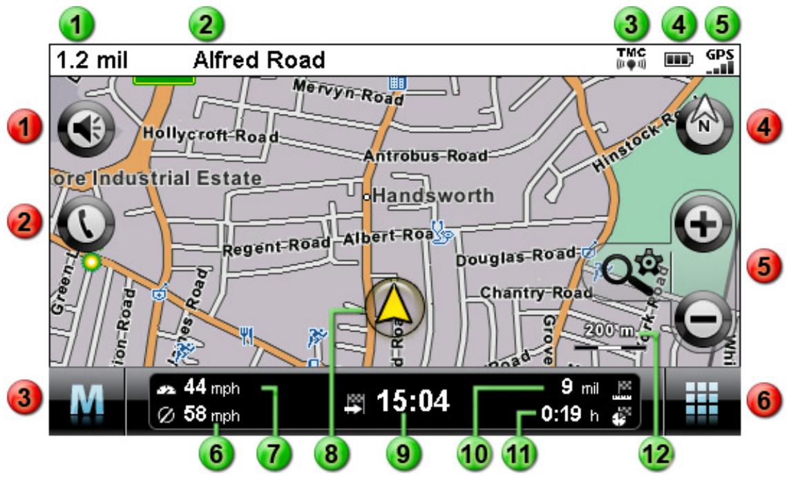 MEDION GOPAL 4.8 - Operation in the map view - 1