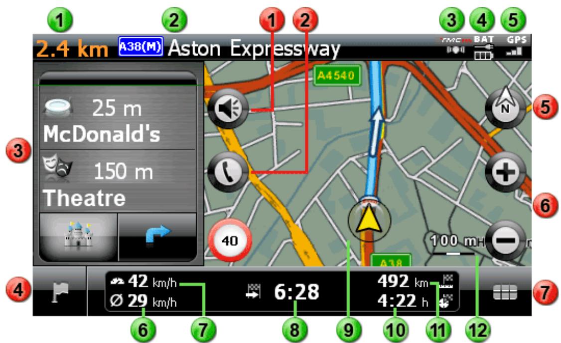 MEDION GOPAL 5.0 - Operation in the map view - 1