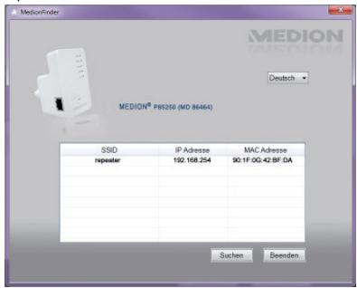 MEDION P85250 MD 86464 - Aufruf des Web-Interface - 1
