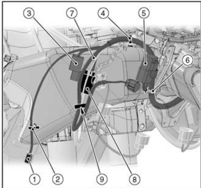 Technical diagram of a mechanical assembly with numbered components for identification