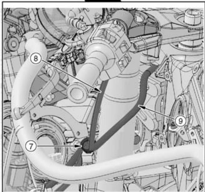 Technical diagram of an industrial robotic arm with numbered components and directional arrows indicating flow or movement.