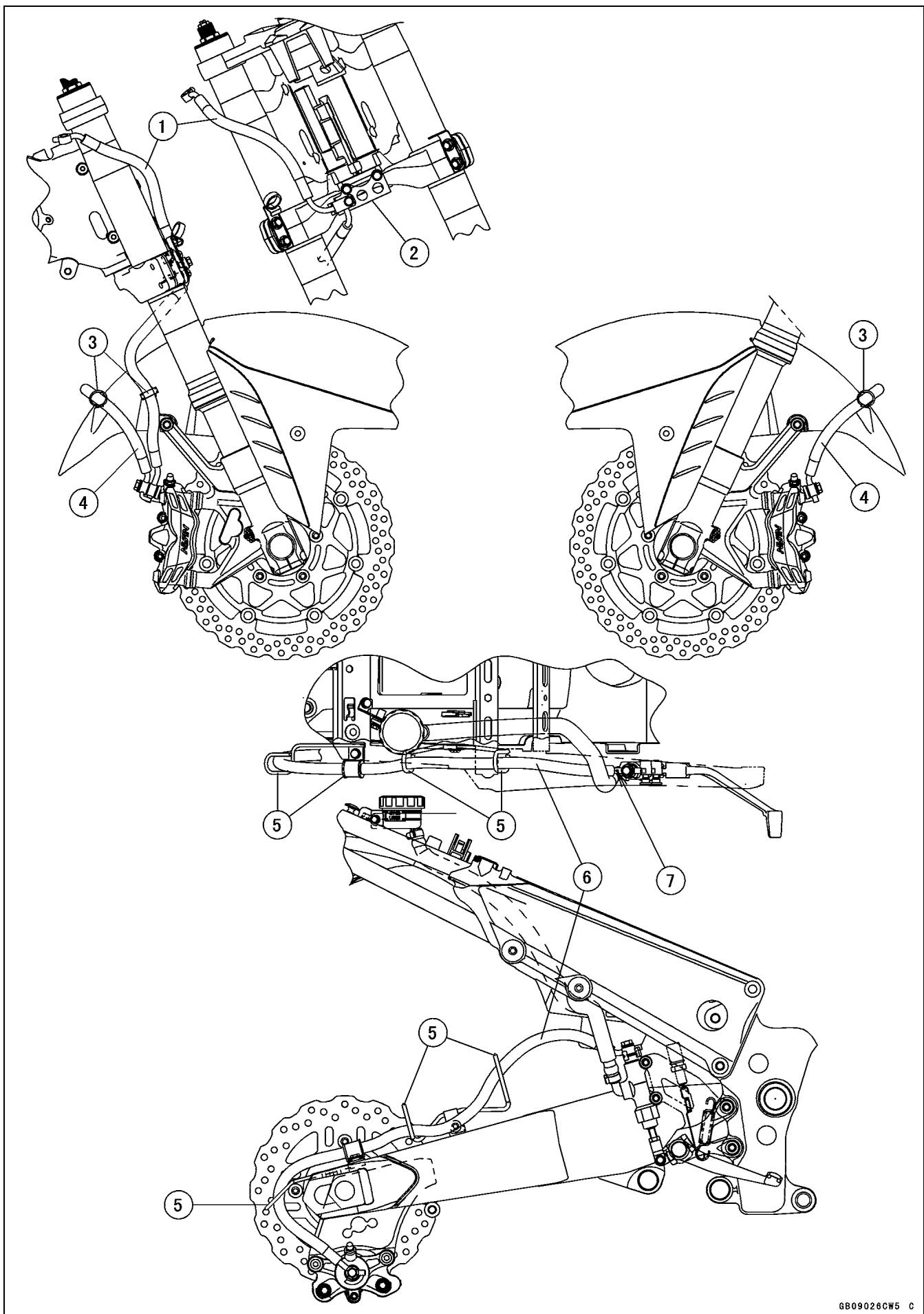 Technical schematic diagram of a mechanical assembly with numbered components for identification and assembly reference.