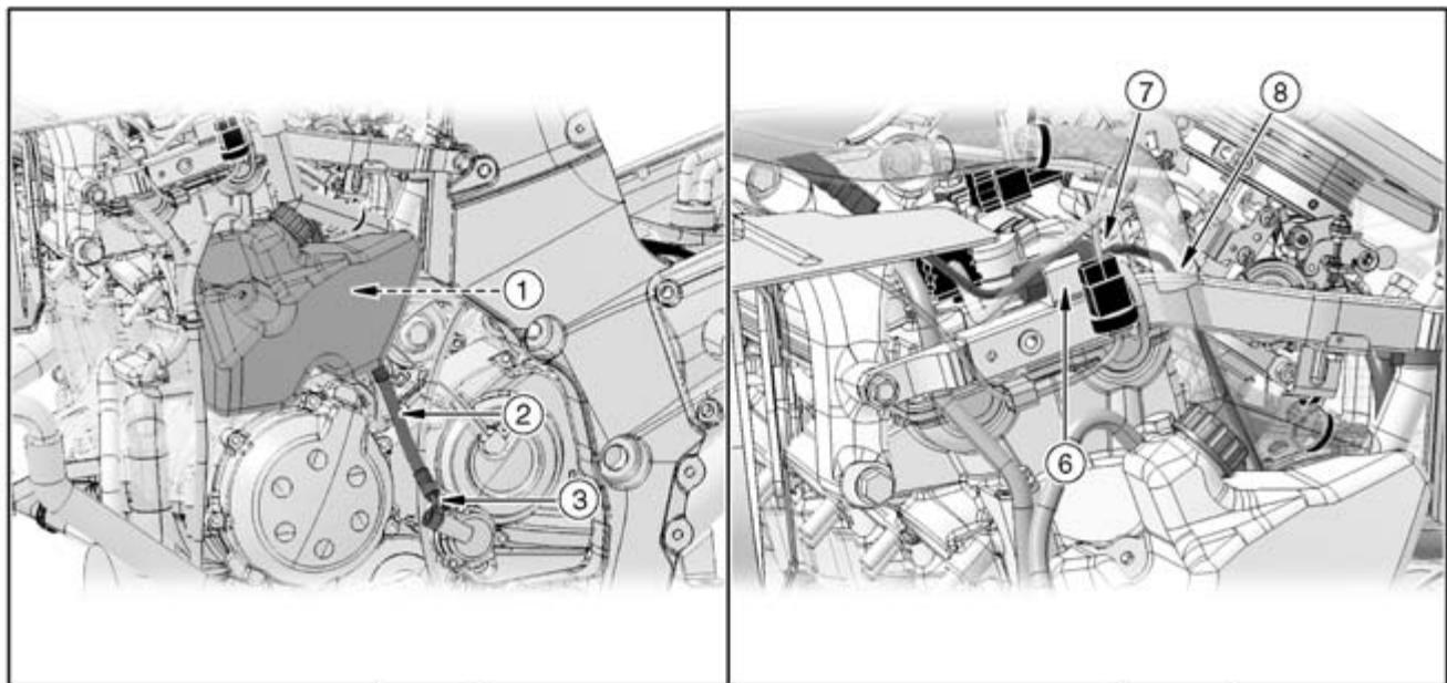 Technical diagram of an industrial machine with numbered components and directional arrows indicating flow or movement.