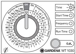 GARDENA WT 1030 - Setting the watering program: - 1