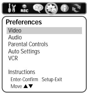 DAEWOO DF-4100 - PREFERENCES / Video Settings - 1