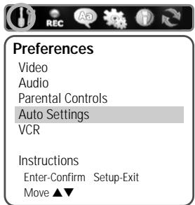 DAEWOO DF-4100 - PREFERENCES / Auto Settings - 1