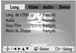 DAEWOO DQD-2112S - Configuration de la langue - 1