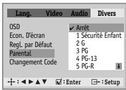 DAEWOO DQD-2112S - Sélection du verrouillage infant (parental). - 1