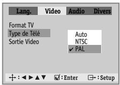 DAEWOO DQD-2112S - Sélection du type de téléviseur - 1