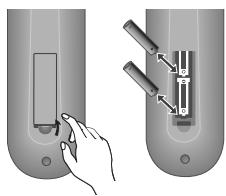 DAEWOO DQD-2113D - Einlegen der Batterien in die Fernbedienung \_\_\_\_ - 1