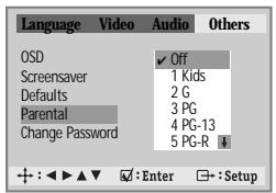 DAEWOO DQD-6100D - Select Parental. Press [ENTER] button to set the selected item. - 1