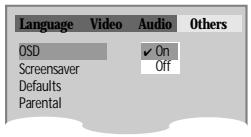 DAEWOO DQD-6100D - Select character display window. Select "On" to make OSD(On Screen Display) language displayed in screen. - 1