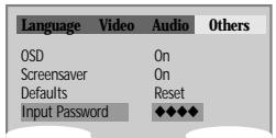 DAEWOO DQD-6100D - Entering a password. Input password display appears. Enter a user's password by pressing 4 [Digit] buttons. - 1