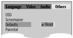 DAEWOO DQD-6100D - Select defaults. If you select defaults, every function set returns to FACTORY Defaults except Parental. - 1