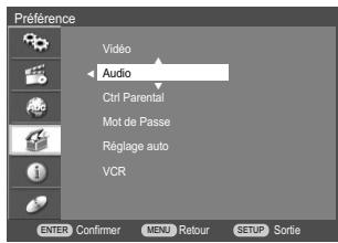 DAEWOO DRV-6802SV - Préférence > réglages audio - 1
