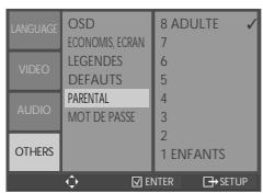 DAEWOO DVD820 - Changez le niveau de contrôle parental. - 1