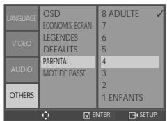 DAEWOO DVD820 - Changez le niveau de contrôle parental. - 3