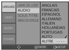 DAEWOO DVD820 - Choix de la langue des dialogues. - 1