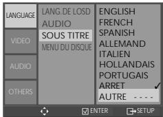 DAEWOO DVD820 - Choix de la langue des sous-titres. - 1