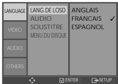 DAEWOO DVD820 - Sélection de la langue de l'osd (affichage à l'écran) - 1