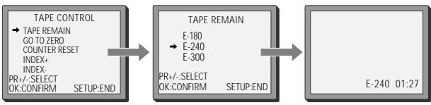 DAEWOO SD-9100 - Remaining time and cassette length - 1