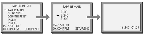 DAEWOO SD-9500 - Remaining time and cassette length - 1